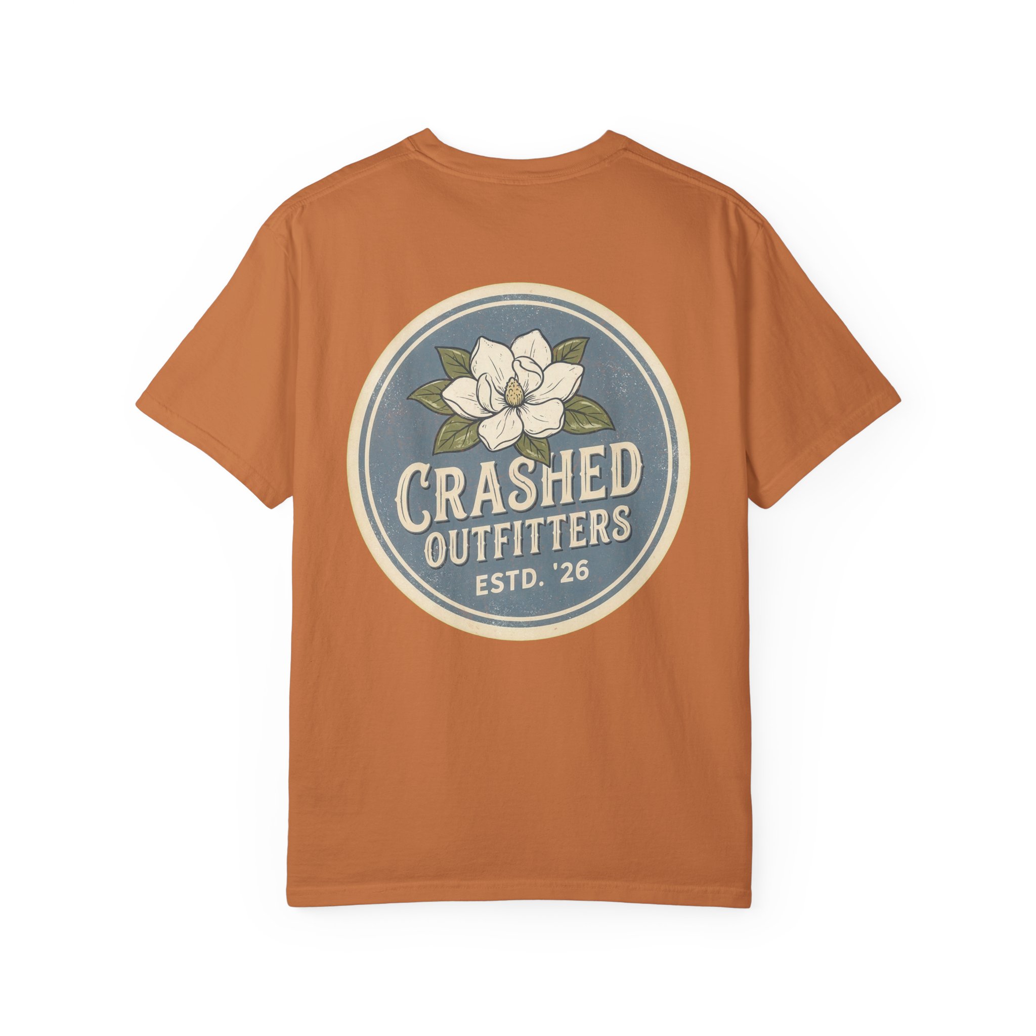 Magnolia Badge Crashed Outfitters T-Shirt | Vintage Floral Logo - Image 8