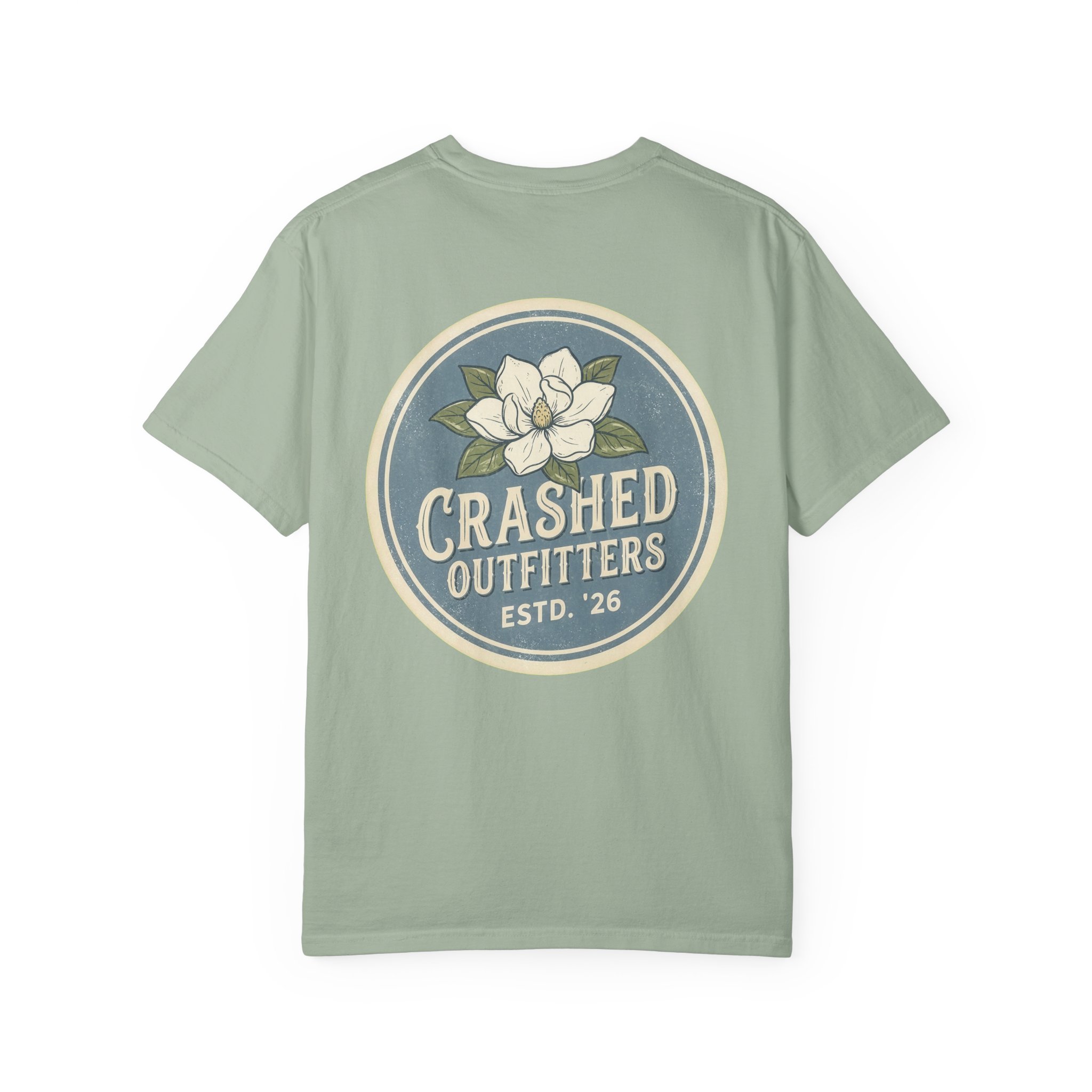Magnolia Badge Crashed Outfitters T-Shirt | Vintage Floral Logo - Image 6
