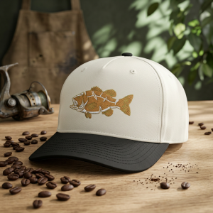 Walleye Fish Embroidered Cap | Two-Tone Trucker Hat